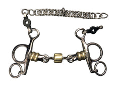 Small cheek Pelham bit with rollers