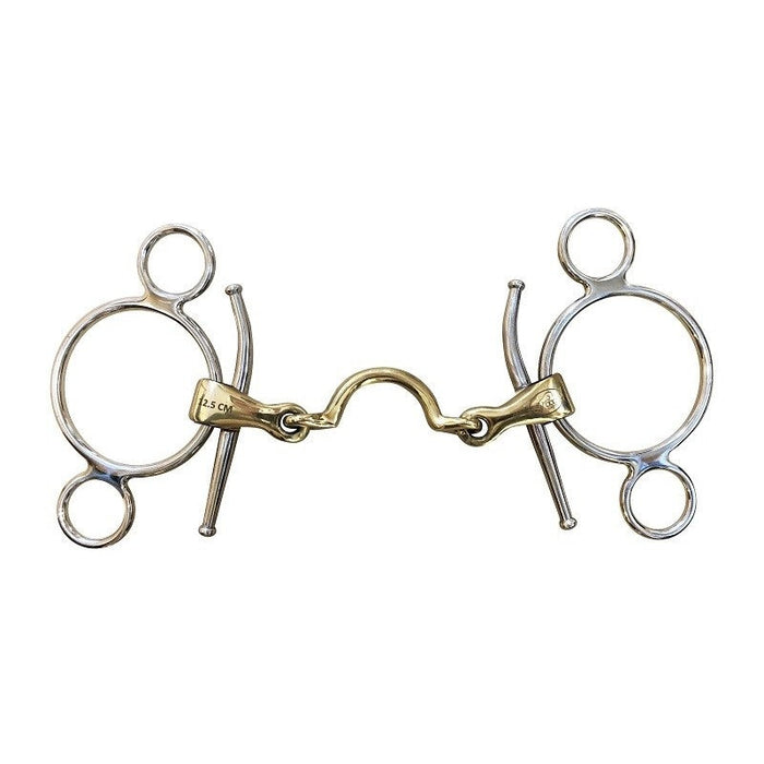 French mouth full cheek 3 ring bit with high port