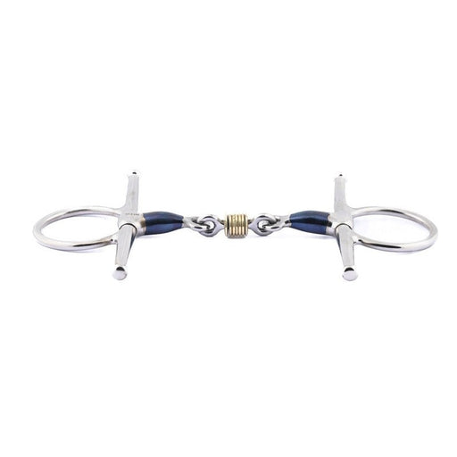 French mouth Full cheek blue steel bit with copper rings