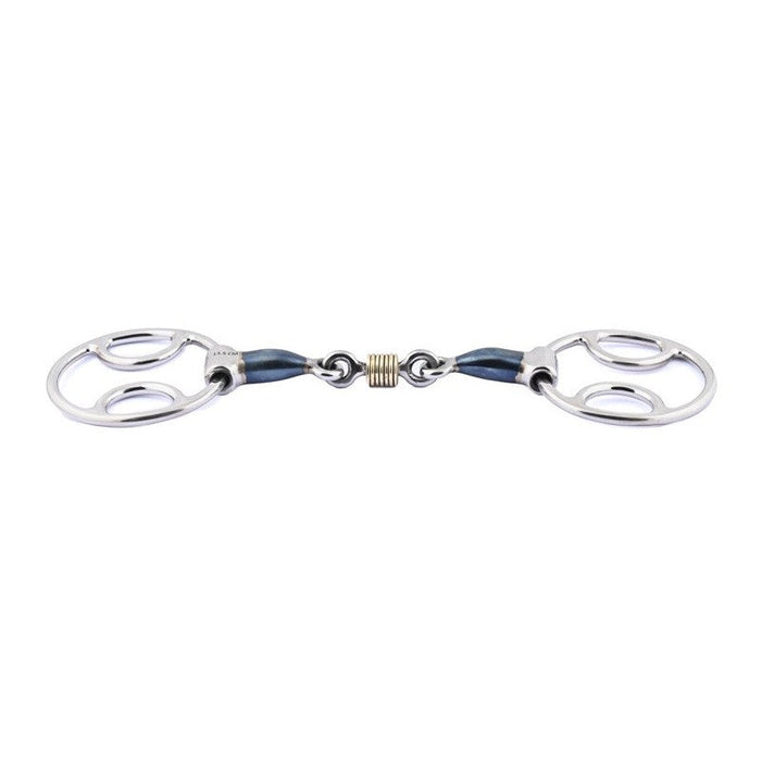 French mouth blue steel Beval bit with copper rings