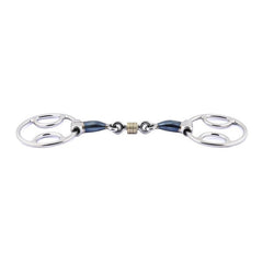 French mouth blue steel Beval bit with copper rings