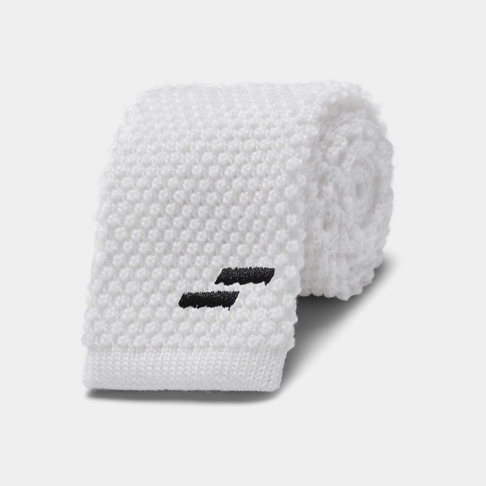 Men's Knitted Competition Tie: White